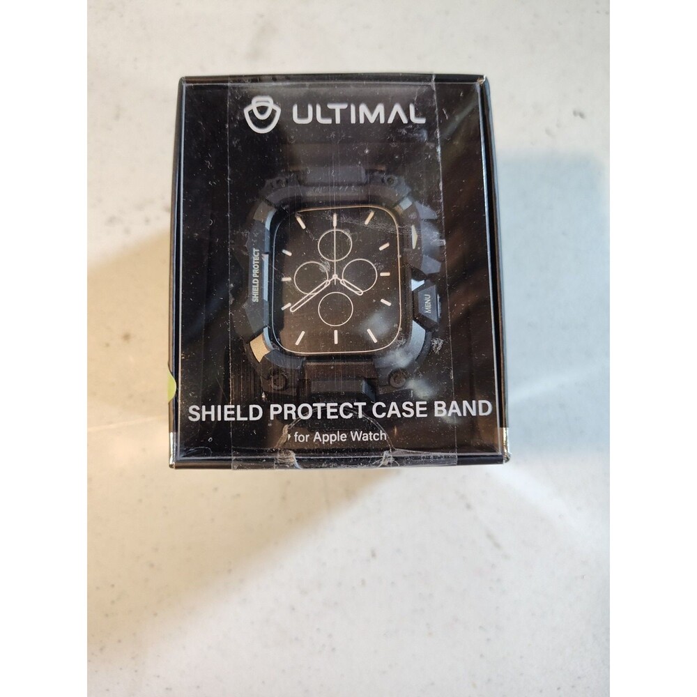 ULTIMAL Rugged Shockproof Case Band for Apple Watch 45mm Series 9/8/7 Black 1148